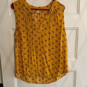 Old Navy Mustard Floral Blouse
